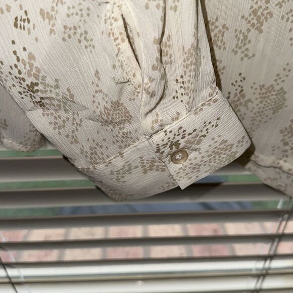 &me 14 Python Snake Print V Neck Button Down Sheer Career Blouse - Picture 6 of 10